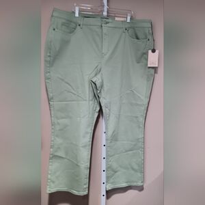 NYDJ Women's (Size 24W) Light Green Marilyn Solid Denim Straight Leg Jeans (NWT)